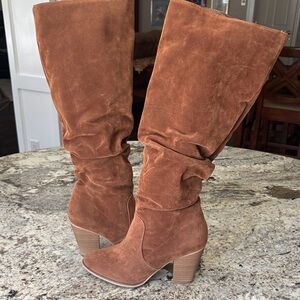 Target Brown Suede Heeled Boots